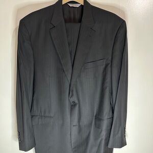 Men's Jos A. Bank Signature Platinum Series Black Suit Set Jacket & Pants sz 46L